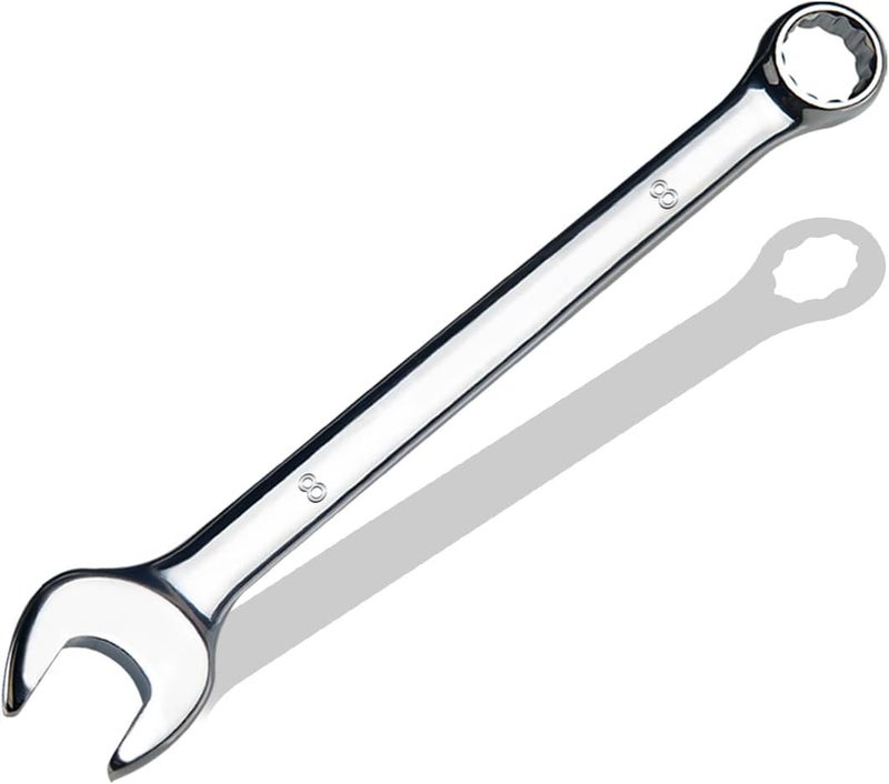 pgroup 8mm Metric Combination Wrench, CR-V Steel with Mirror Polish, 12-Point Design, 15-Degree Offset, Perfect for Auto Repair, Household, Car & Truck Emergency - Image 1